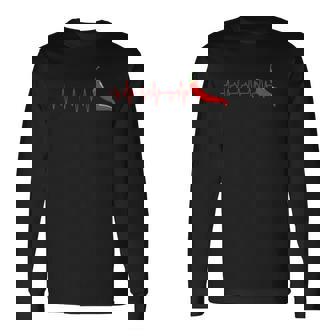 Red Chili Pepper Pulse Heartbeat American Spicy Food Lover T-shirt à manches longues - Cadeauxyz