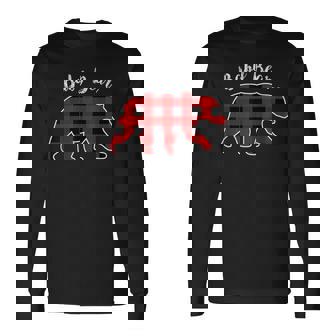 Red Plaid Baby Bear Matching Pajama Family Buffalo Christmas Long Sleeve T-Shirt - Monsterry
