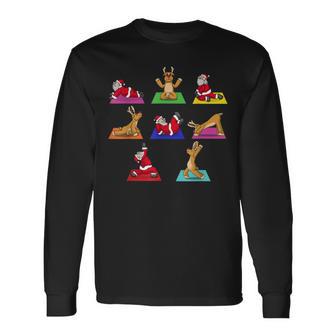 Reindeer Yoga Santa Xmas Meditation Chakra Christmas Langarmshirts - Geschenkecke