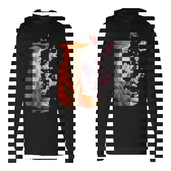 Renard Japonais En Fleurs De Cerisier Kawaii T-shirt à manches longues - Cadeauxyz