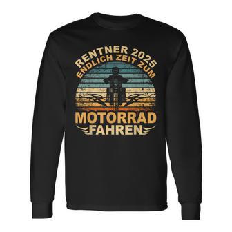 Rentner 2025 Motorrad Motorsport Motorradfahrer Rente Langarmshirts - Geschenkecke