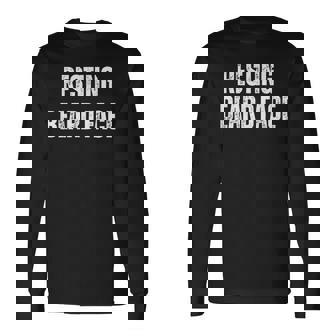 Resting Beard Face Beard Bearded Men Long Sleeve T-Shirt - Thegiftio