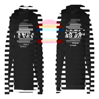 Retro 70's Las Vegas Nevada Shirts Vegas Strip Souvenir Long Sleeve T-Shirt - Monsterry