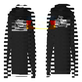 Retro 911 Vintage 964 Turbo Car Classic German Flag Track Long Sleeve T-Shirt | Mazezy