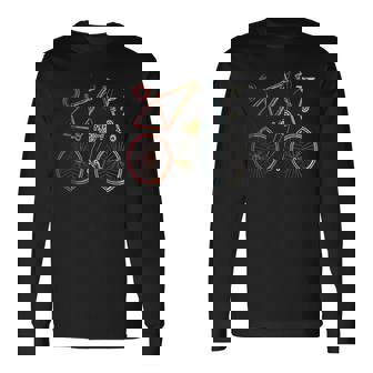 Retro Bike Body Part Biker Cycling Cyclist Long Sleeve T-Shirt - Monsterry