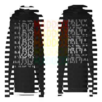 Retro Custom First Name Maddox Long Sleeve T-Shirt - Monsterry