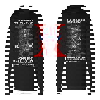 Retro Gen X The Badasss Generation Horror Skull X Generation Long Sleeve T-Shirt - Thegiftio