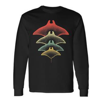 Retro Stingray Manta Ray Underwater Diving Langarmshirts - Geschenkecke