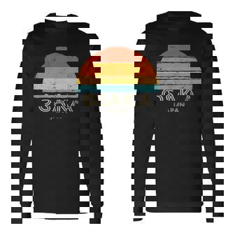 Retro Sunset Osaka Japón Camiseta de manga larga - Regaloses