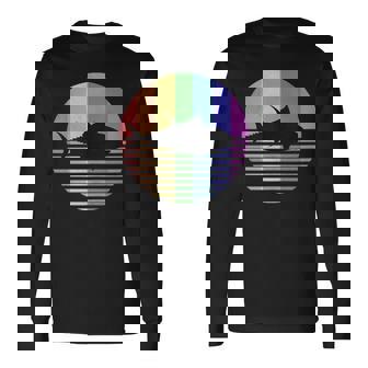 Retro Tuna Fish Gay Pride Rainbow Flag Vintage Fishing Tank Top Long Sleeve T-Shirt - Monsterry