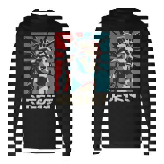Retro Vintage Resist Statue Of Liberty Long Sleeve T-Shirt | Mazezy