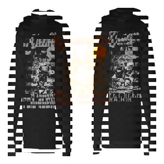 Retro Wranglin' Feral Children Raccoon 90S Western Long Sleeve T-Shirt | Seseable UK