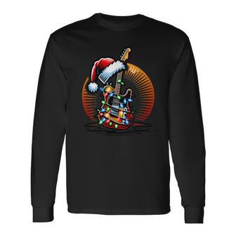 Rock & Roll Santa Guitar Guitar Christmas Langarmshirts - Geschenkecke