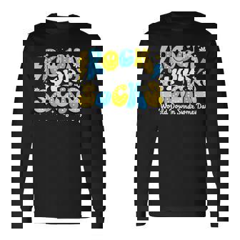Rock Your Socks World Down Syndrome Day Awareness Support Long Sleeve T-Shirt - Seseable