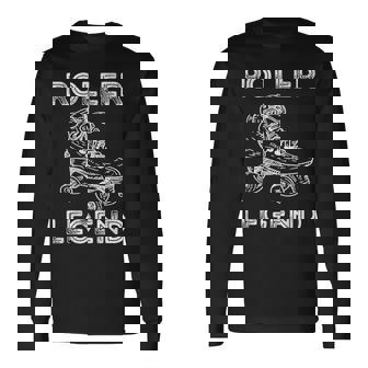 Roller Legend 70s 80s Retro Roller Skating Skate Long Sleeve T-Shirt - Monsterry