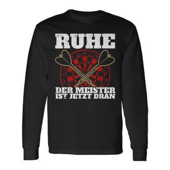 With Ruhe Der Meister Ist Dran Dart Player Langarmshirts - Geschenkecke