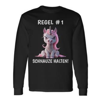 Rule 1 Snout Unicorn Sarcasm Langarmshirts - Geschenkecke