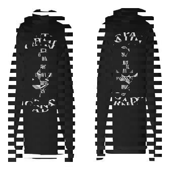 Sailing Captain Grandpa Sailor Boat Boat Anchor Sea Camiseta de manga larga - Regaloses