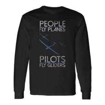 Sailing Flying Pilot Fly Glider Idea Langarmshirts - Geschenkecke