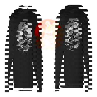 Samurai Hombres Guerrero Japonés Ninja Hombres Kawaii Camiseta de manga larga - Regaloses