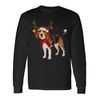 Santa Claus Beagle Reindeer Light Christmas Langarmshirts - Geschenkecke