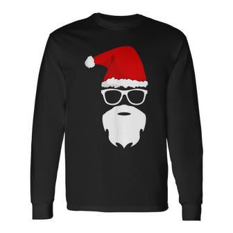 Santa Claus Christmas Hat Beard Sunglasses Christmas Langarmshirts - Geschenkecke