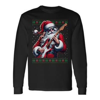 Santa Claus Guitar Ugly Christmas Jumper Langarmshirts - Geschenkecke