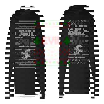 Santa Lawful Evil Christmas D20 Ugly Tabletop Sweater Long Sleeve T-Shirt - Monsterry
