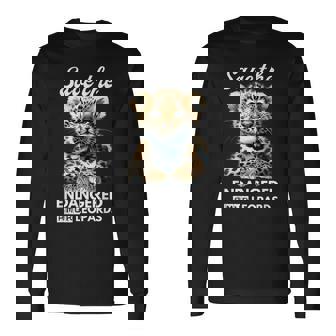 Save The Endangered Amur Leopard Watercolor Cute Cub Long Sleeve T-Shirt - Monsterry