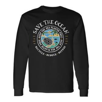 Save The Ocean Keep Sea Plastic Free Turtle Langarmshirts - Geschenkecke