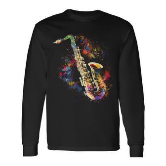 Saxophone Colourful Musician Saxophone For Saxophonists Langarmshirts - Geschenkecke