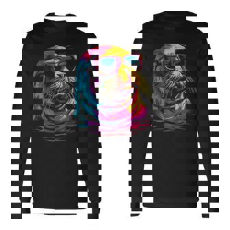 Seal Sunglasses Sea Lion Ocean Animal Long Sleeve T-Shirt - Monsterry
