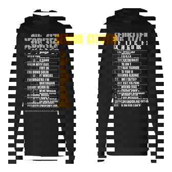Senior Citizen Texting Code Elderly Gag Long Sleeve T-Shirt - Monsterry