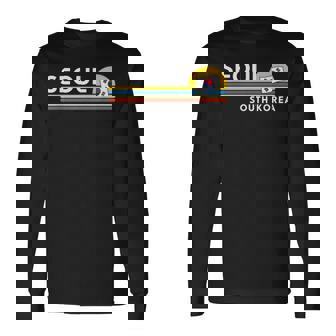 Seoul South Korea Flagintage Retro Souvenirs Camiseta de manga larga - Regaloses