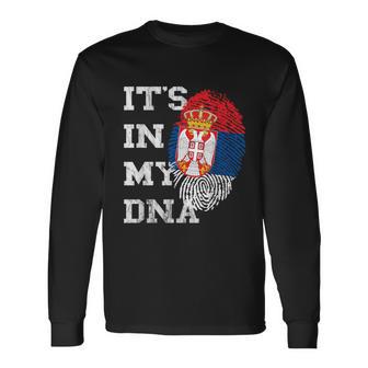 With Serbian Flag Es Ist In My Dna Serbe Genetic Langarmshirts - Geschenkecke