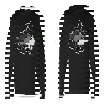 Show Club Lamb With Four Leaf Clovers And Eartags Long Sleeve T-Shirt - Monsterry
