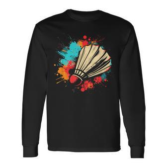 Shuttlecock Graffiti Badminton Lovers Badminton Hall Langarmshirts - Geschenkecke