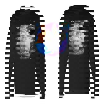 Silkie Chickens In The Galaxy Silkie Chicken Long Sleeve T-Shirt - Monsterry