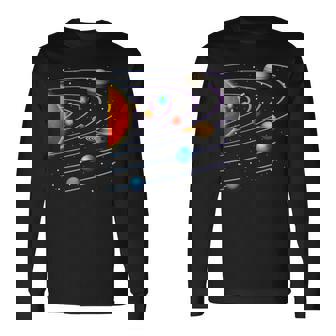 Sistema Solar Camisa Planetas Organizado Por Distancia Del Sol Camiseta de manga larga - Regaloses