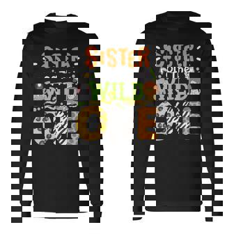 Sister Of The Wild One Kids Boys Safari Zoo Birthday Family Long Sleeve T-Shirt - Monsterry