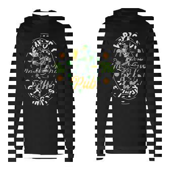 Skeleton Leprechaun Drink Everybody In The Pub Getting Tipsy Long Sleeve T-Shirt | Seseable CA