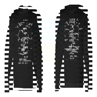 Skeleton Live Laugh Leave Me Alone Dissociate In Peace Long Sleeve T-Shirt - Monsterry
