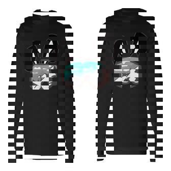 Ski Snowboard Goggles Bunny Ears Skiing Snow Long Sleeve T-Shirt - Monsterry