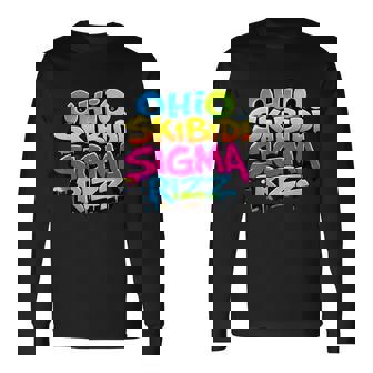 Skibidi Rizz Ohio Sigma Rizzler Graffiti Long Sleeve T-Shirt - Thegiftio
