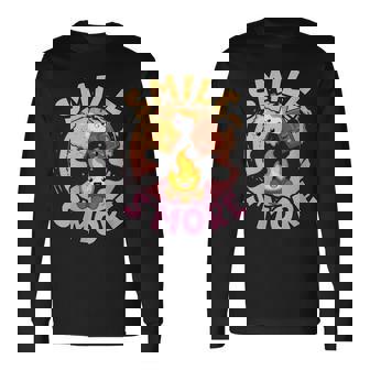 Smile S'More Wortspiel Weekend Clamping Children Long Sleeve T-Shirt - Monsterry