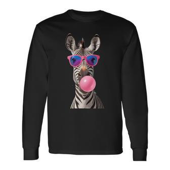 Snirt Zebra Bubblegum Bubble Pink Sunglasses Langarmshirts - Geschenkecke