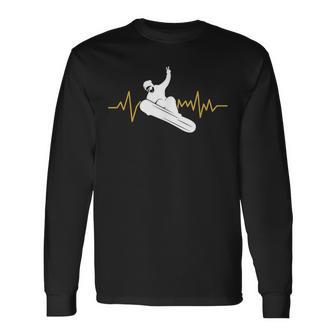 Snowboard Ekg Heartbeat Snowboarding Langarmshirts - Geschenkecke