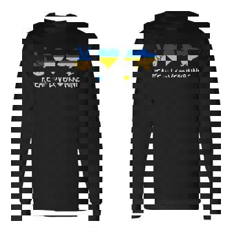 Soporte De Bandera De Ucrania Con Bandera De Ucrania Camiseta de manga larga - Regaloses