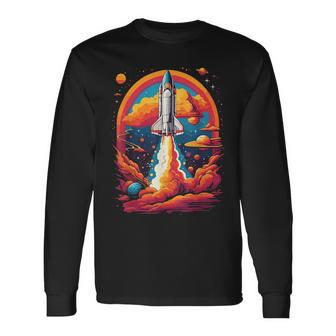 Space Travel With Space Shuttle Rocket Astronaut Dream Langarmshirts - Geschenkecke