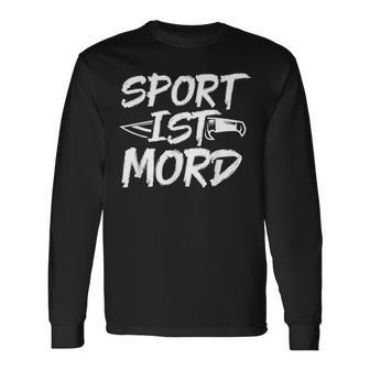 Sport Ist Mord Anti Unsporty Knife Lazy Retro Langarmshirts - Geschenkecke